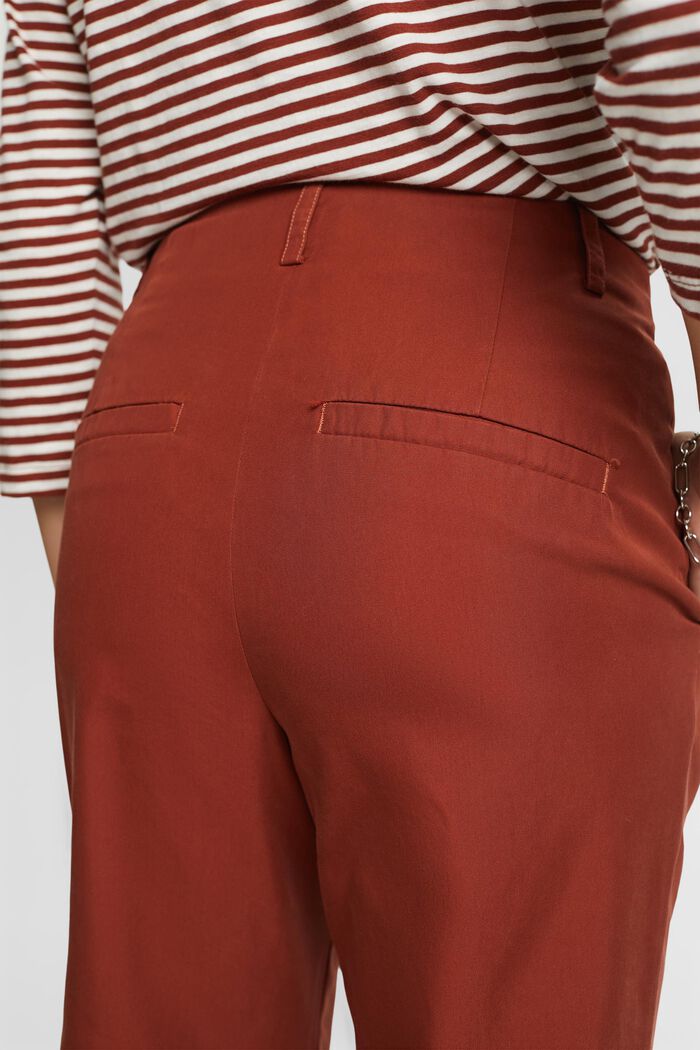 Cropped chino trousers, RUST BROWN, detail image number 4