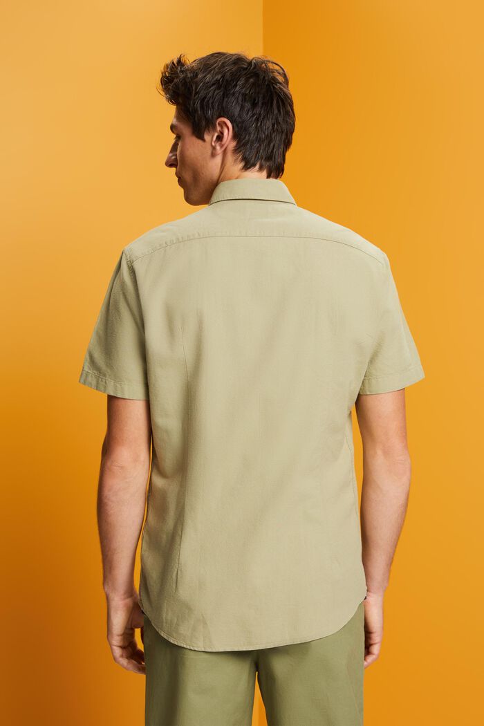Cotton Button Down Shirt, LIGHT GREEN, detail image number 3