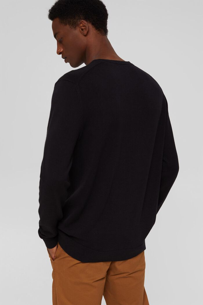 Basic jumper made of 100% Pima cotton, BLACK, detail image number 3