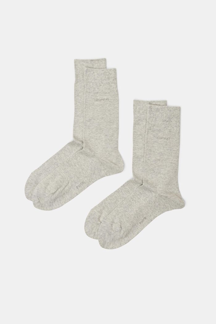 2-Pack Socks, Organic Cotton, STORM GREY, detail image number 0
