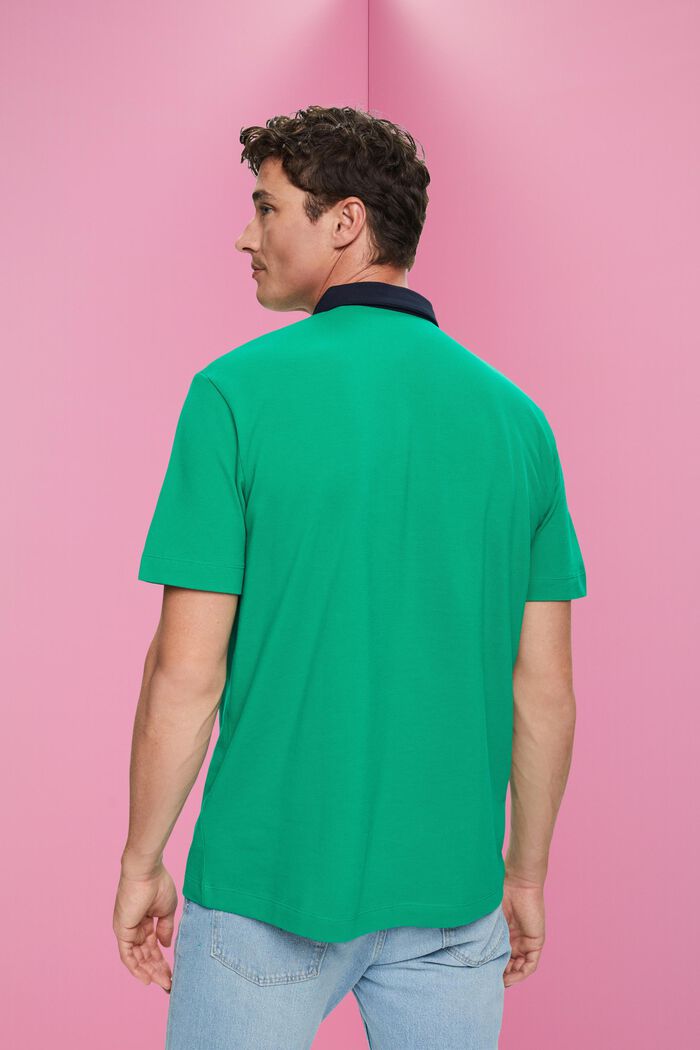 Cotton pique polo shirt, GREEN, detail image number 3