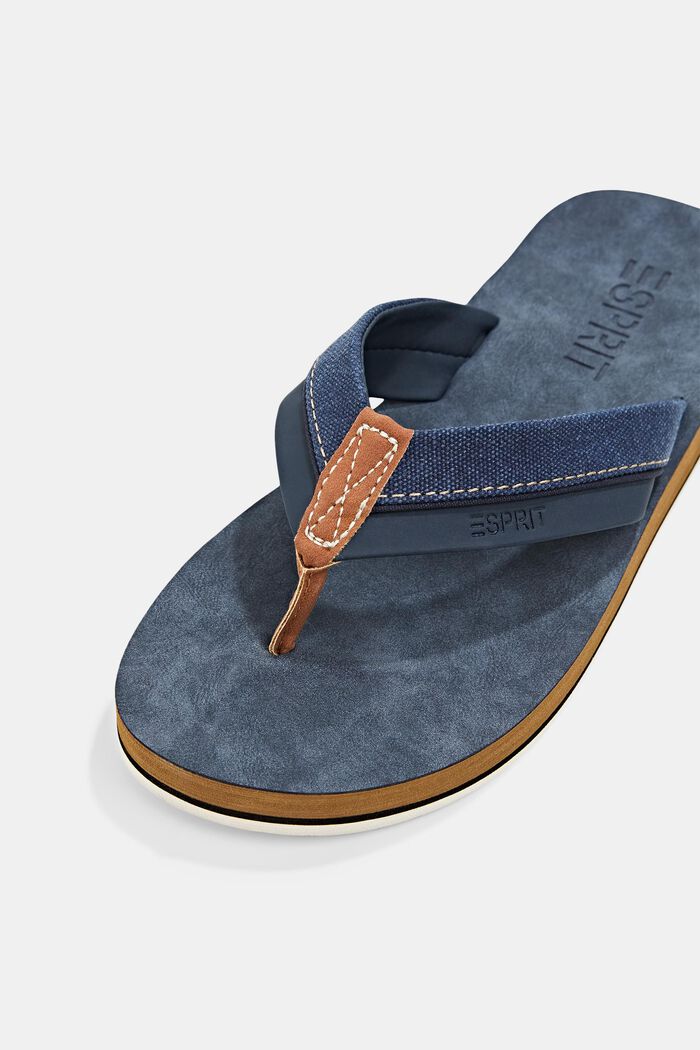 Thong sandals with material mix elements, NAVY, detail image number 4