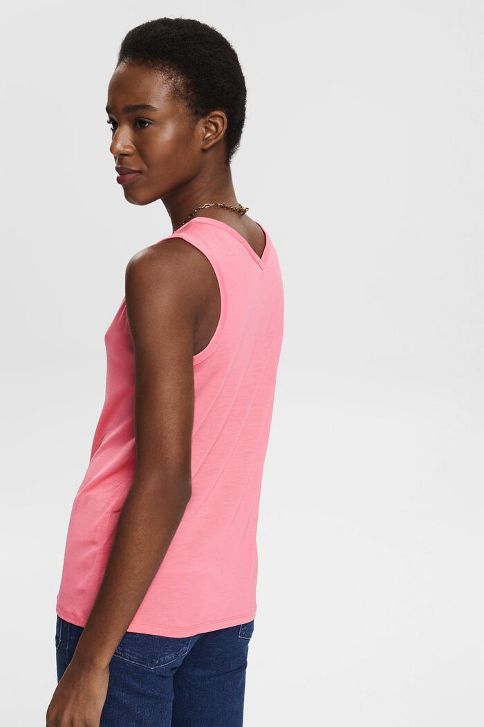 Made of TENCEL™: V-neck top, PINK FUCHSIA, detail image number 3