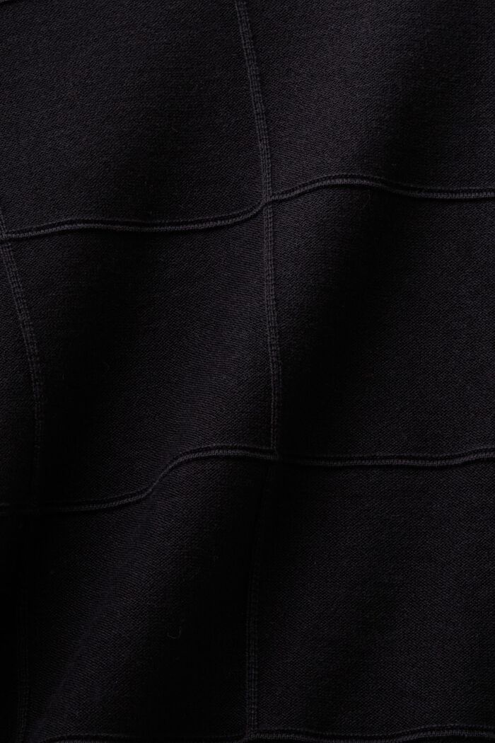 Textured Tonal Grid Sweater, BLACK, detail image number 4