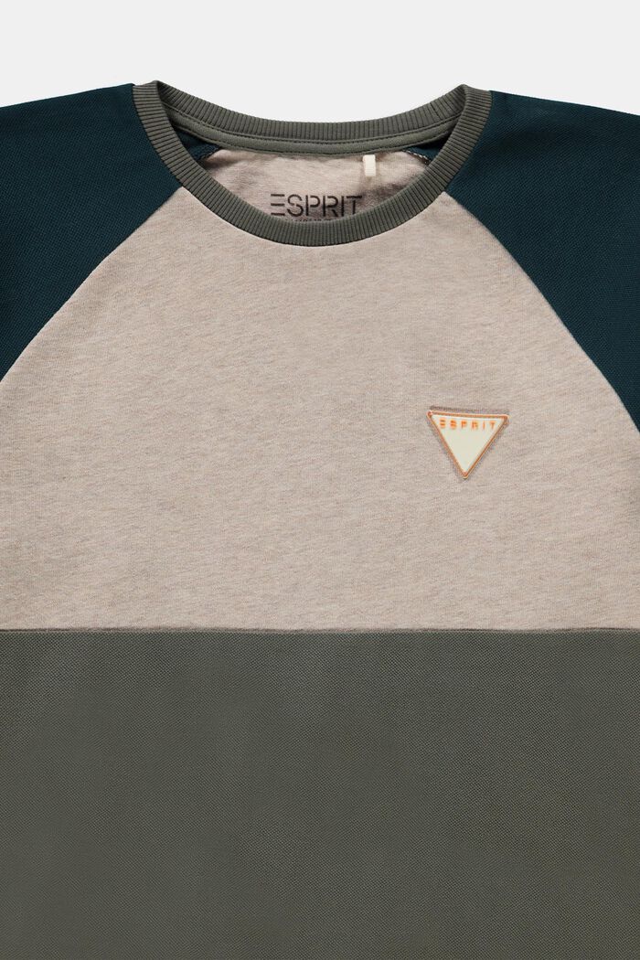 Cotton jersey long sleeve top with logo patch, FOREST, detail image number 2
