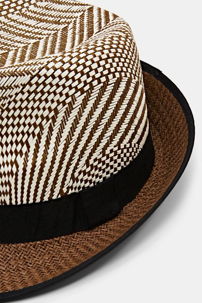 Patterned Trilby Hat, DARK BROWN, detail image number 1