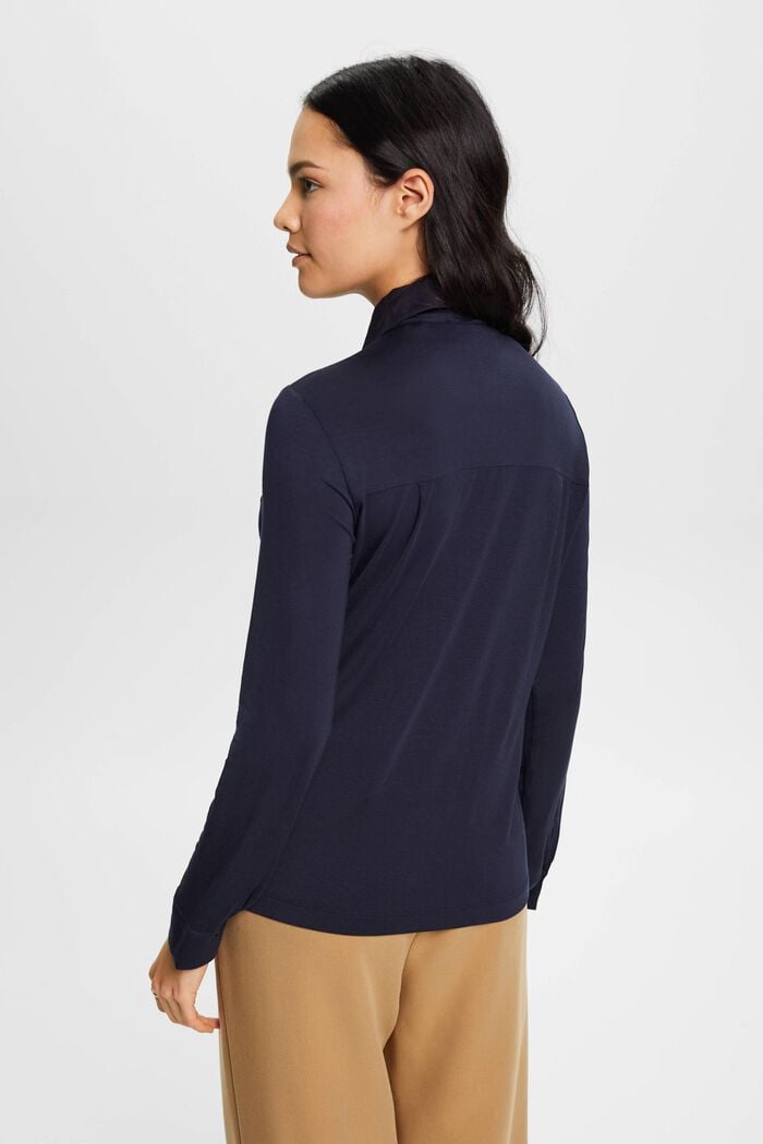 Long-sleeved top with buttons, NAVY, detail image number 3