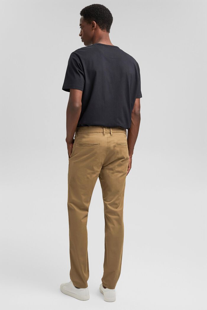 Stretch chinos, organic cotton, CAMEL, detail image number 2