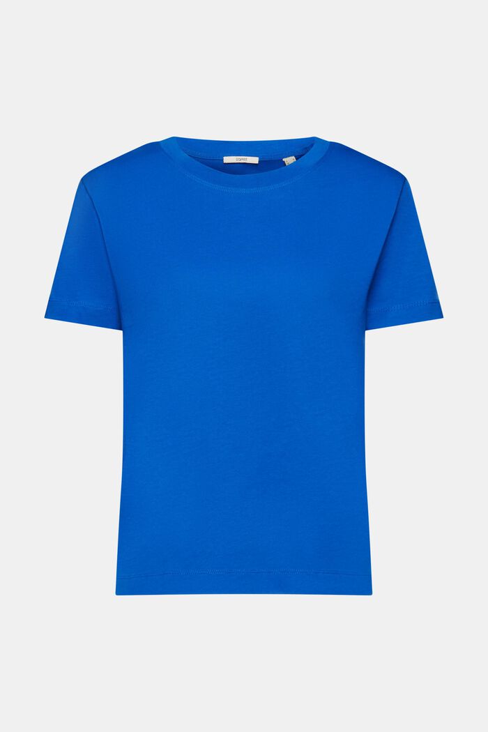 Cotton Crewneck T-Shirt, BLUE, detail image number 6