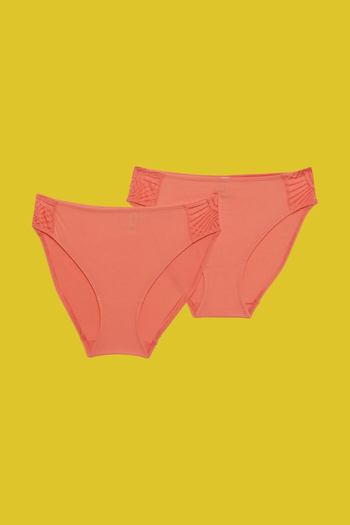 2-pack of mini briefs with lace detail, CORAL, detail image number 4