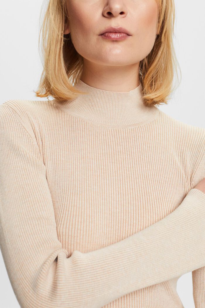 ESPRIT - Rib-Knit Mock Neck Sweater at our online shop