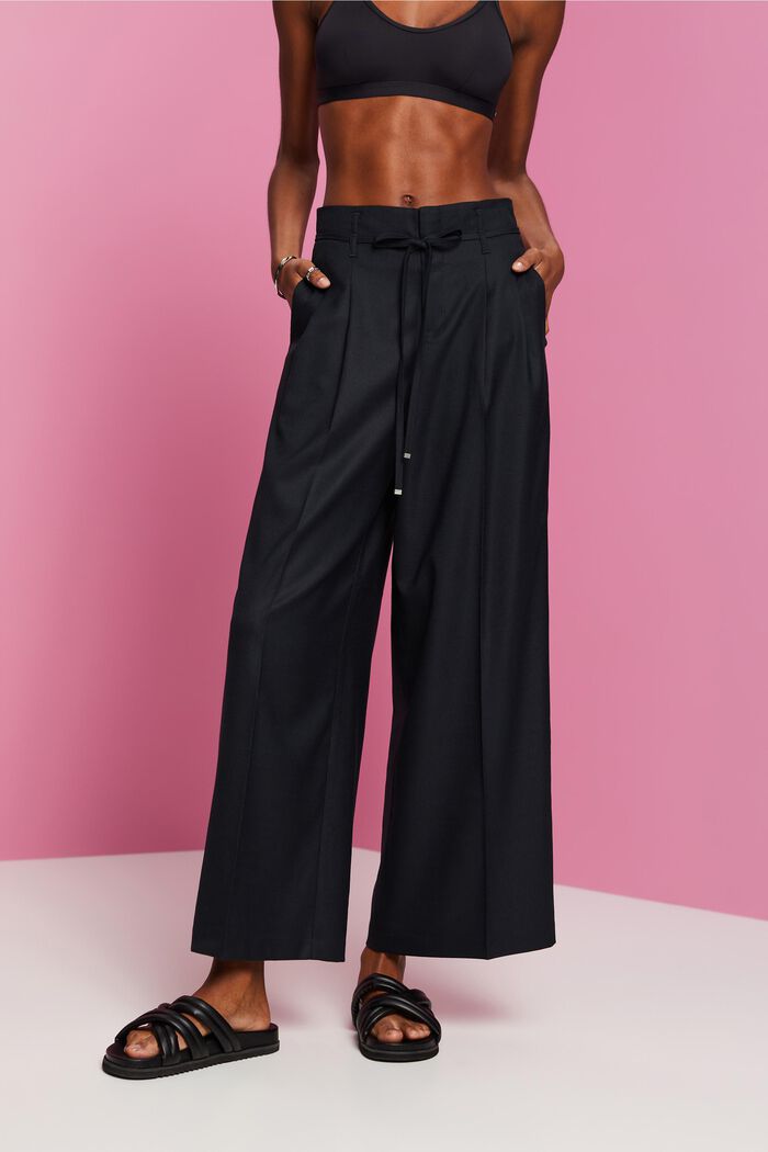 Wide fit trousers, BLACK, detail image number 0