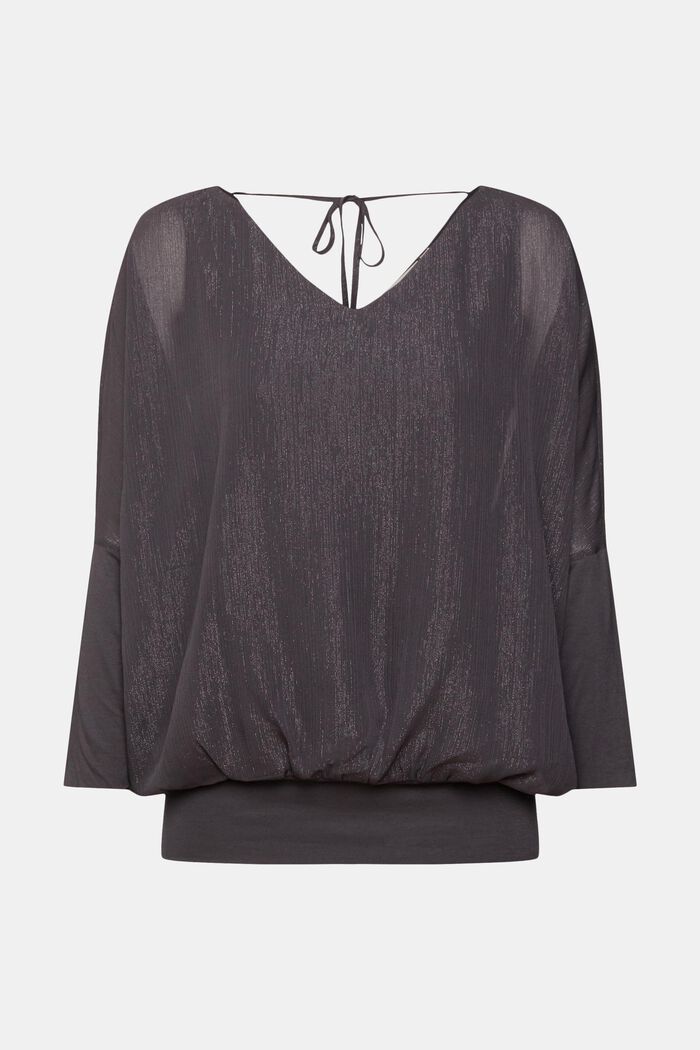 Metallic chiffon blouse, ANTHRACITE, detail image number 5