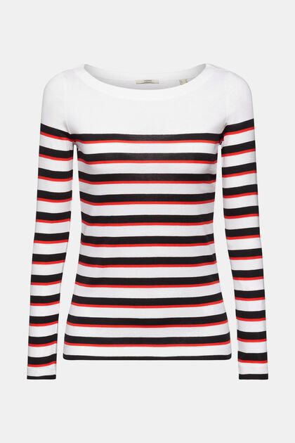 Long-sleeved striped top