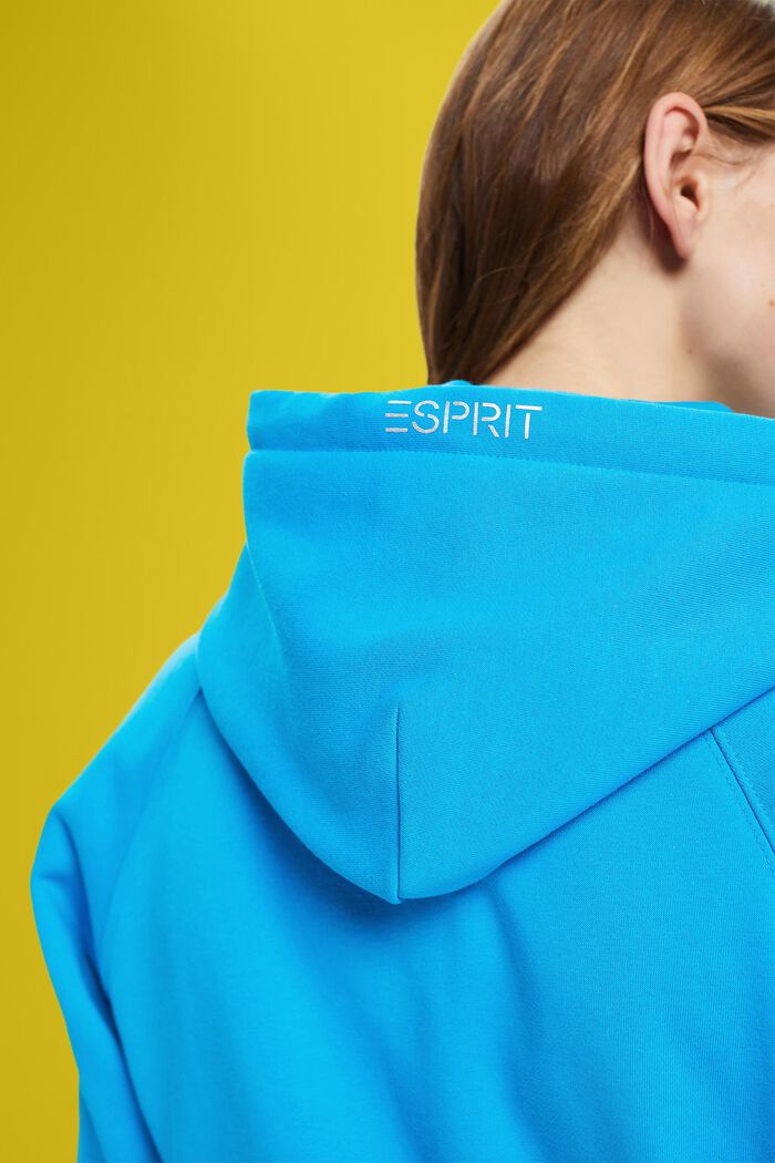 Cropped hoodie with dolphin logo, TURQUOISE, detail image number 4