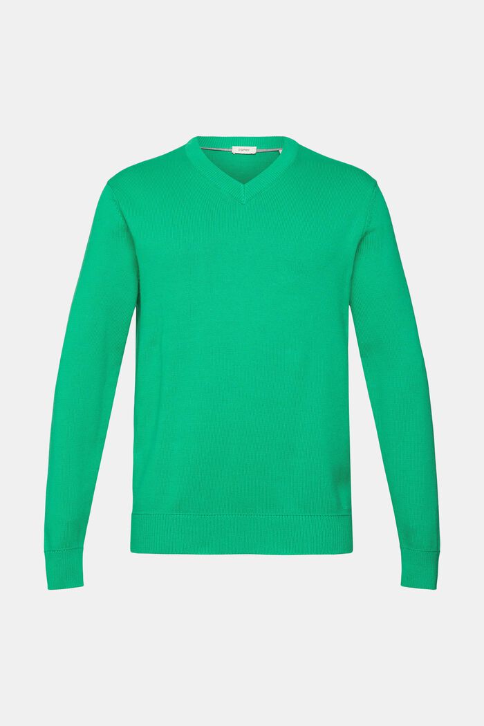 V-neck knit jumper, LIGHT GREEN, detail image number 2