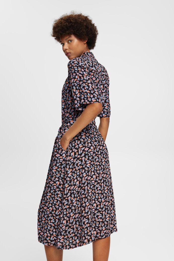 Midi dress with all-over print, BLACK, detail image number 3