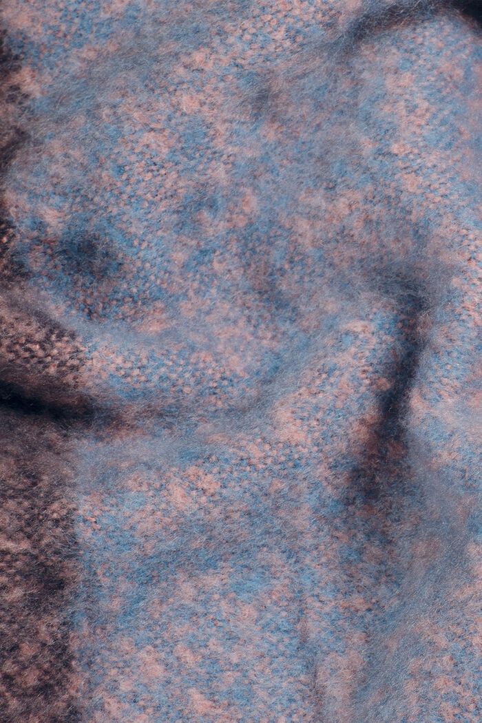 Mottled throw with fringes, BLUE, detail image number 1