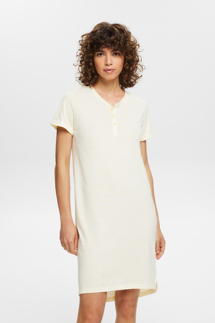 Jersey nightshirt, organic cotton blend, PASTEL YELLOW, detail image number 0