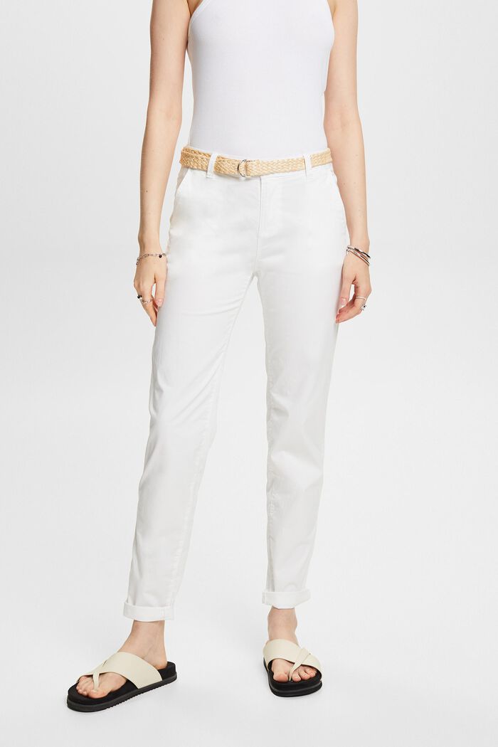 Belted Chino, WHITE, detail image number 0