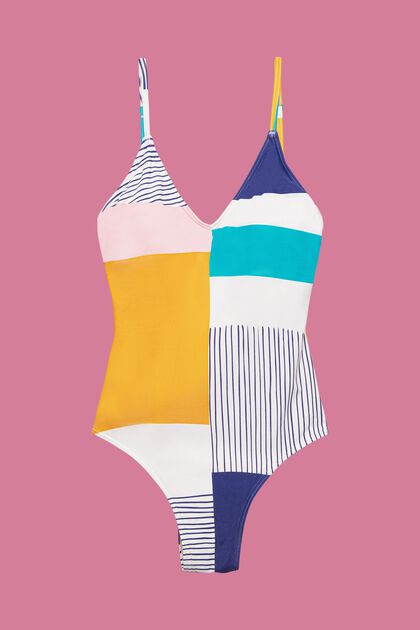 Padded swimsuit in pattern mix design