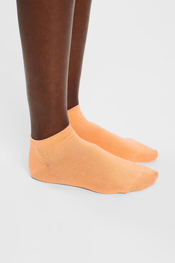 2-pack of colourful trainer socks, organic cotton, ORANGE, detail image number 2