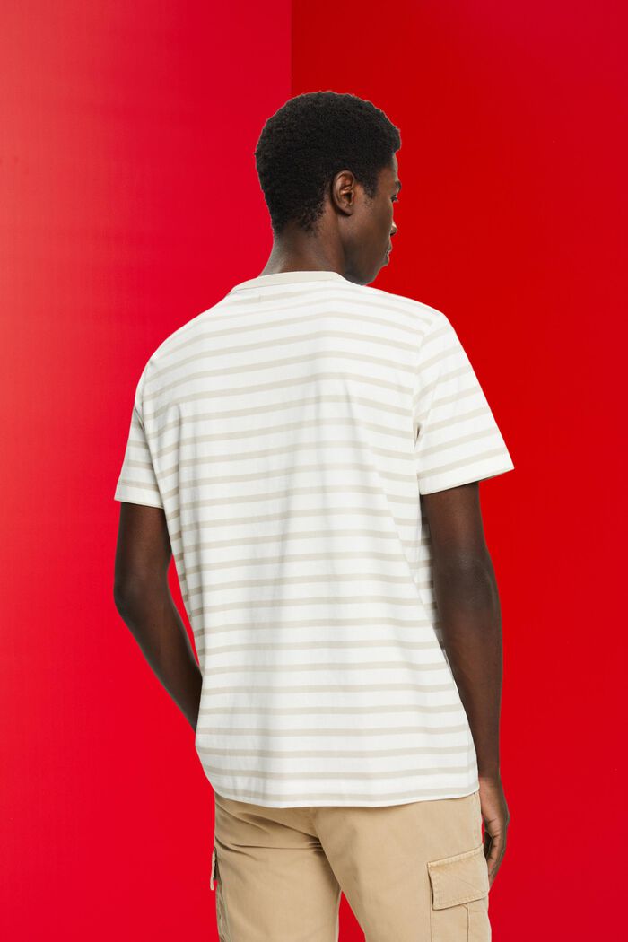 Striped sustainable cotton t-shirt, LIGHT TAUPE, detail image number 3