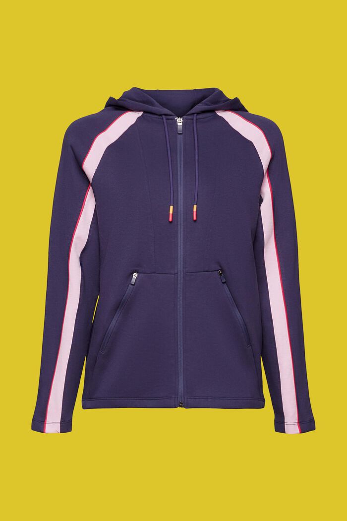 Full-zip training top with hood, NAVY, detail image number 5