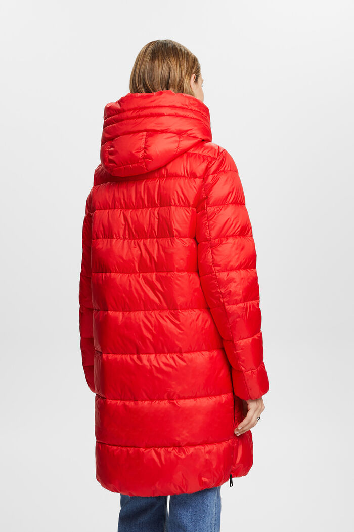 Recycled: puffer coat with a hood, RED, detail image number 3
