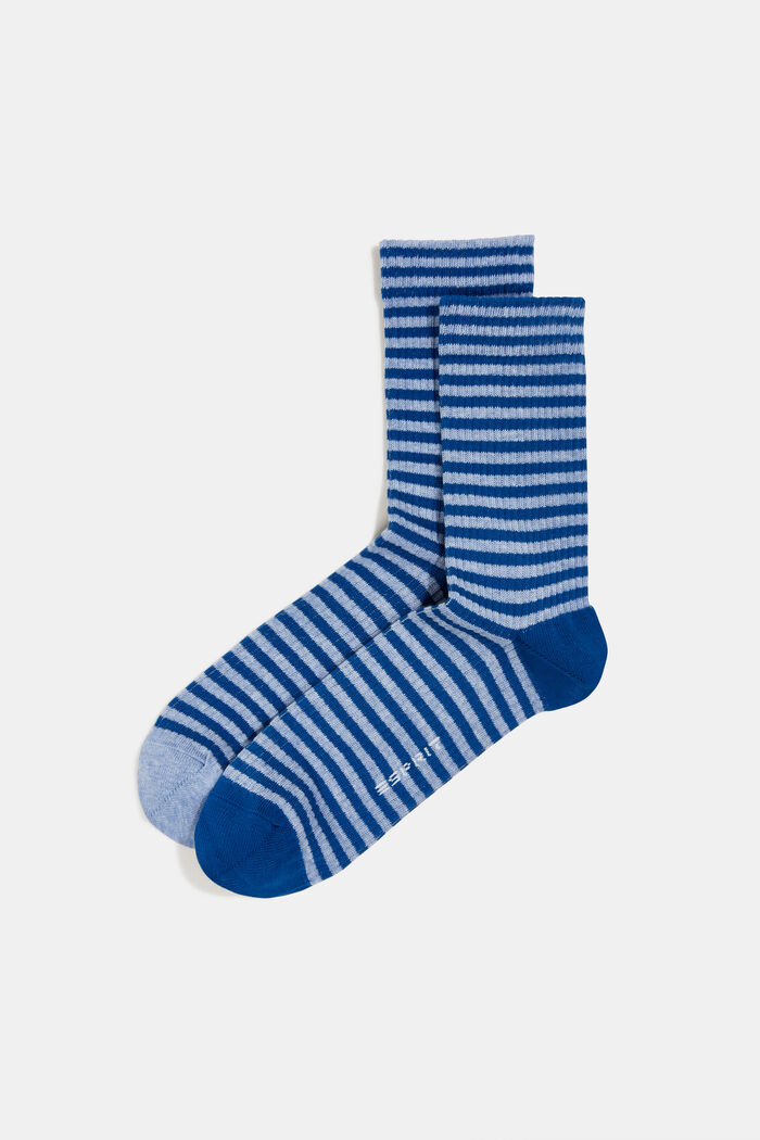 Double pack of socks with a striped look