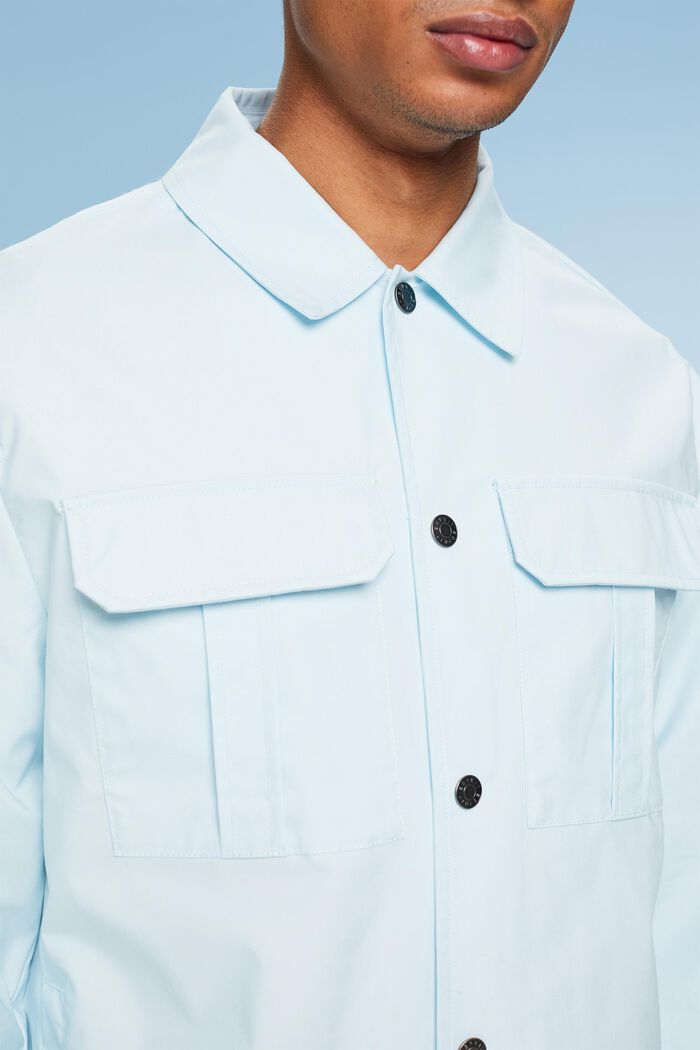 Twill Overshirt, PASTEL BLUE, detail image number 3