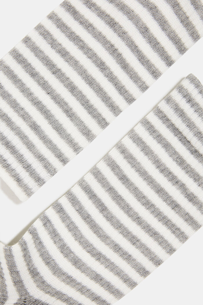 Double pack of socks with a striped look, LIGHT GREY, detail image number 1