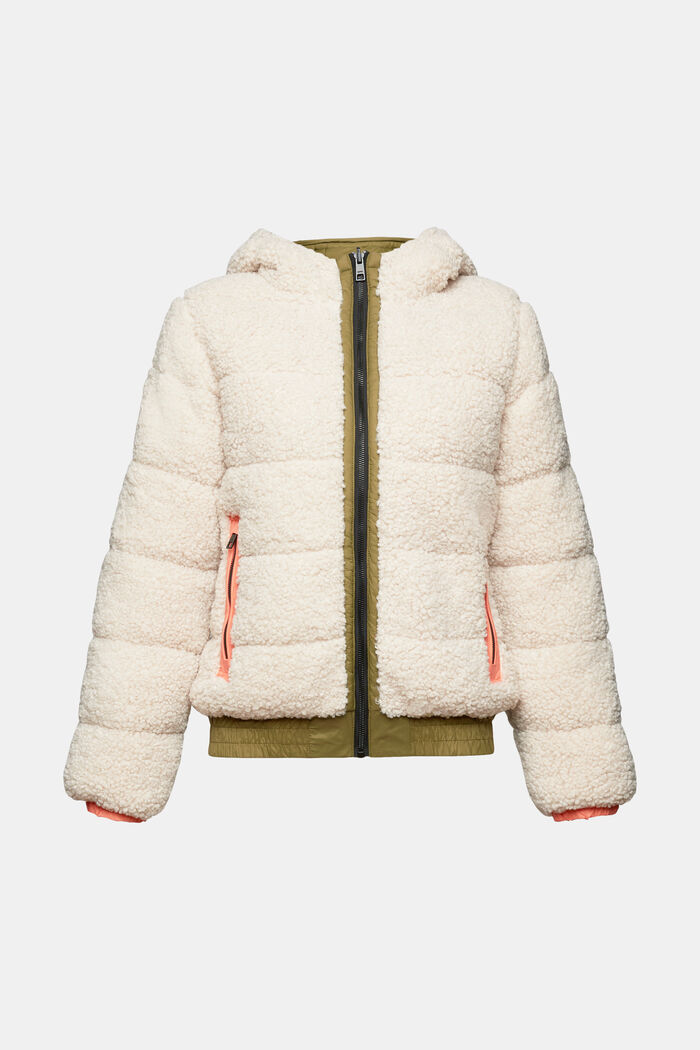 ESPRIT - Recycled: reversible jacket with teddy fur at our online shop