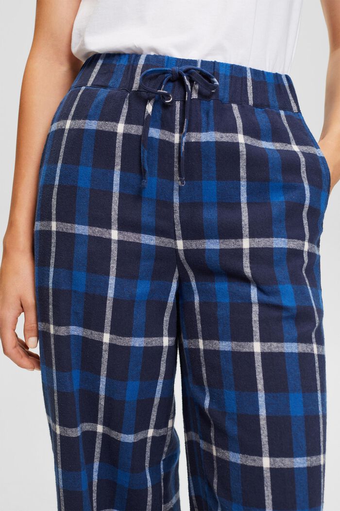 Checked pyjama bottoms in cotton flannel, INK, detail image number 0