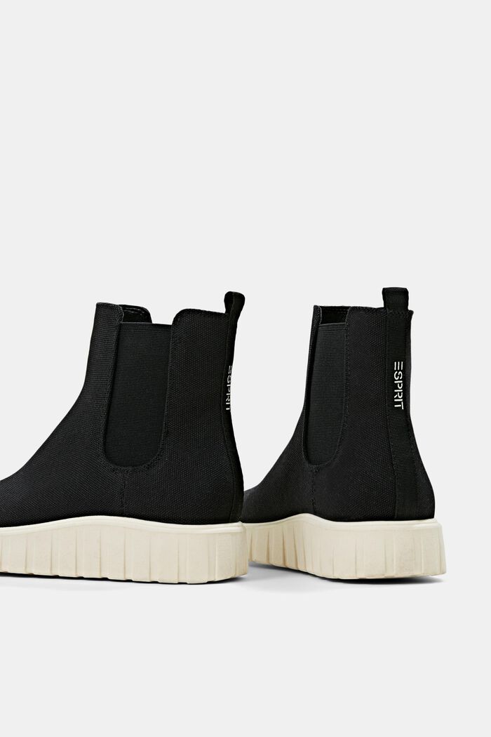 Canvas ankle boots with a wide sole, BLACK, detail image number 5