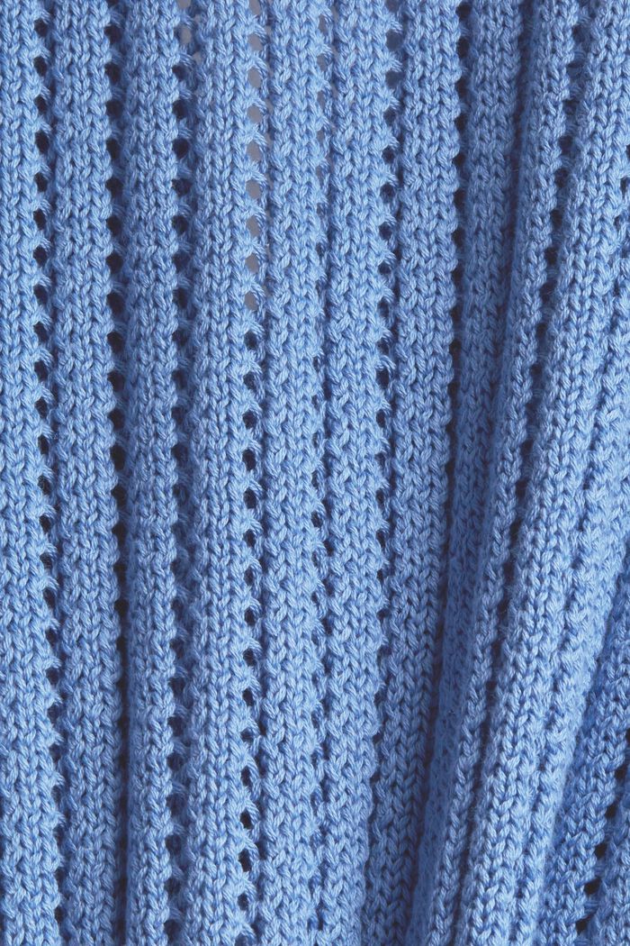 Openwork knit cardigan, organic cotton, LIGHT BLUE LAVENDER, detail image number 1
