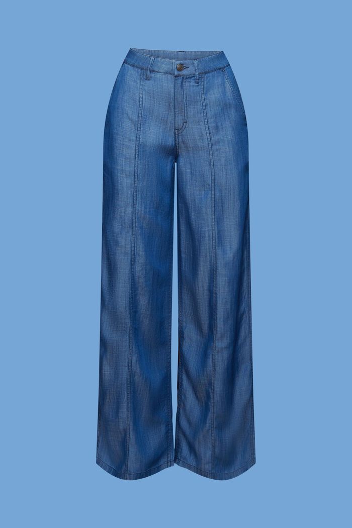 High-rise wide leg trousers, BLUE MEDIUM WASHED, detail image number 7