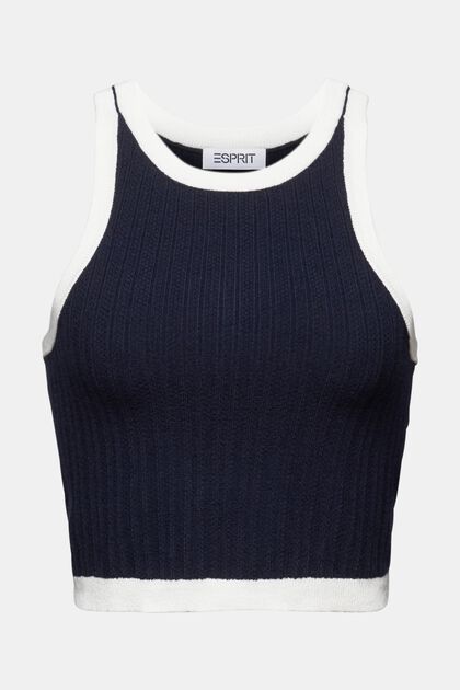 Two-Tone Cropped Sweater Tank