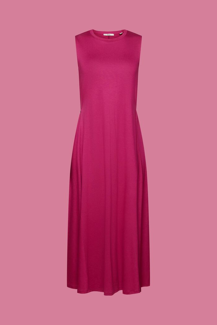 Jersey midi dress with fixed waist bands, DARK PINK, detail image number 5