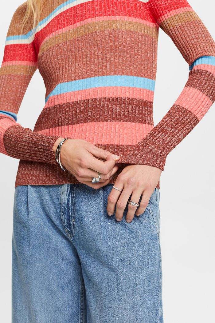 ESPRIT - Striped rib knit jumper, LENZING™ ECOVERO™ at our online shop