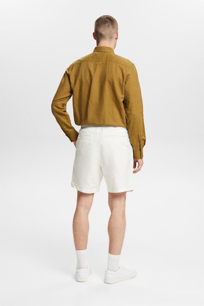 Cotton-Linen Bermuda Shorts, OFF WHITE, detail image number 2