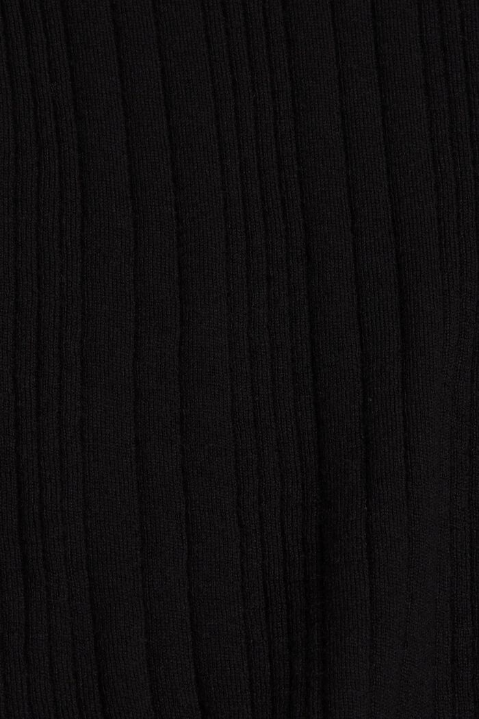 Wool blend: Textured, short-sleeved jumper, BLACK, detail image number 4