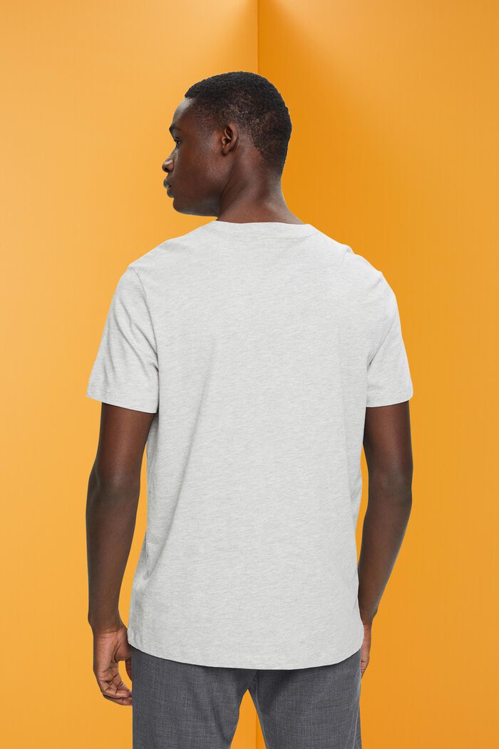 Slim fit t-shirt with front print, LIGHT GREY, detail image number 3