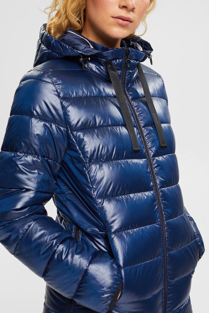 Quilted jacket with detachable hood, NAVY, detail image number 2