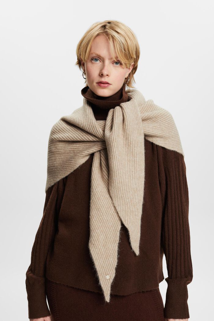 ESPRIT - Rib-knit triangle scarf at our online shop