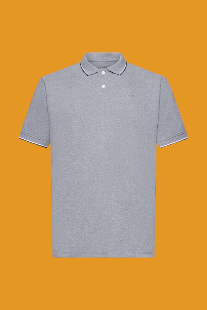 Pique polo shirt with striped details, NAVY, detail image number 5