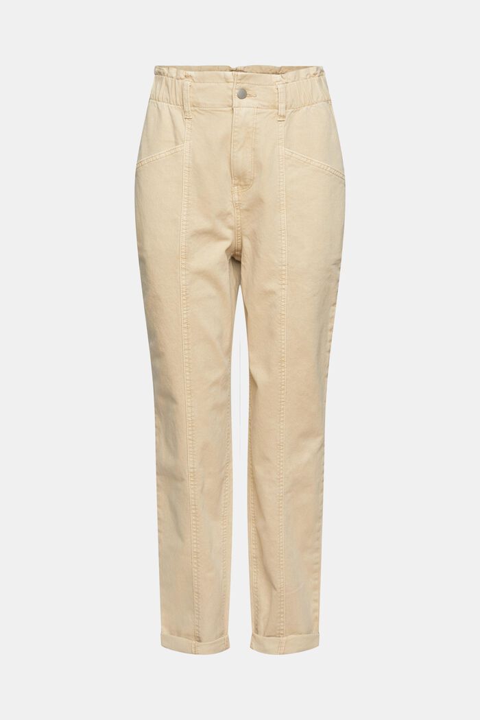 Trousers with a paperbag waistband, organic cotton