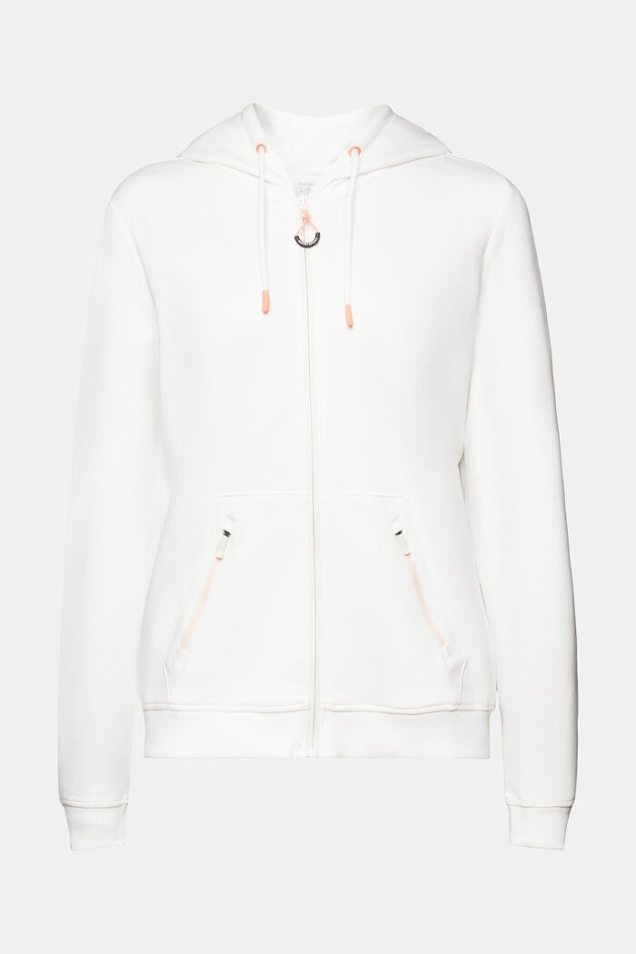 Zip-Up Hooded Cardigan, OFF WHITE, detail image number 5