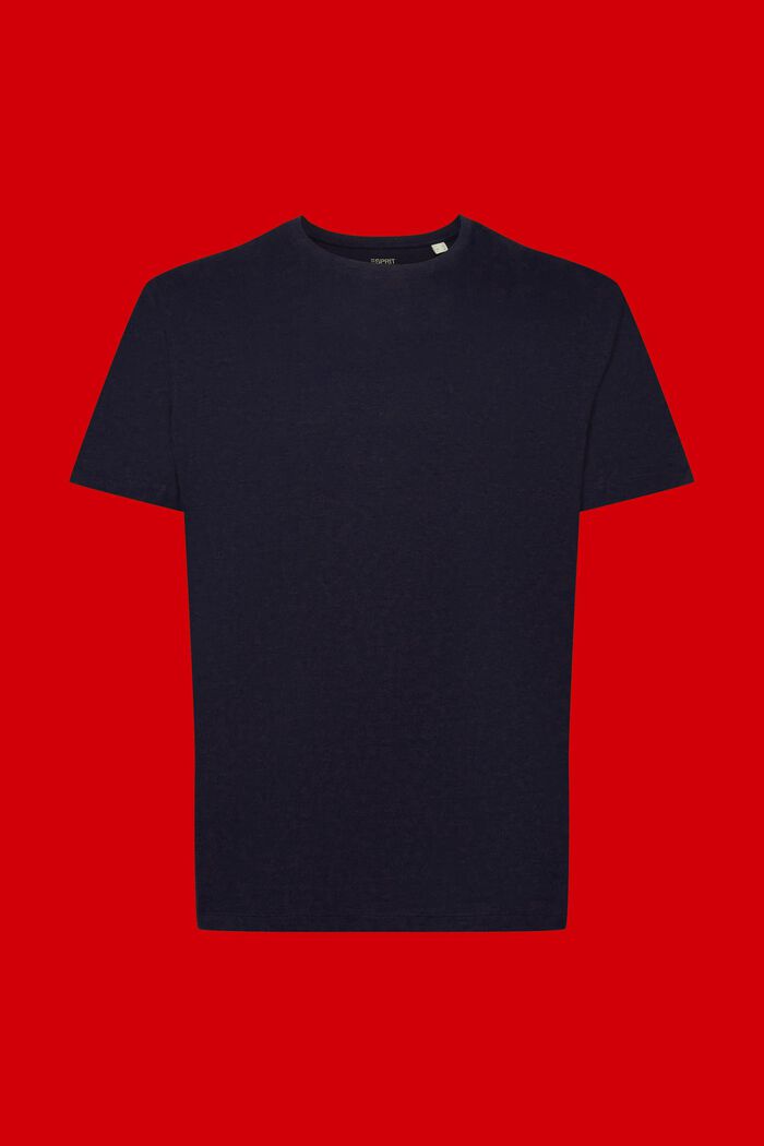 Jersey T-shirt, cotton-linen blend, NAVY, detail image number 6