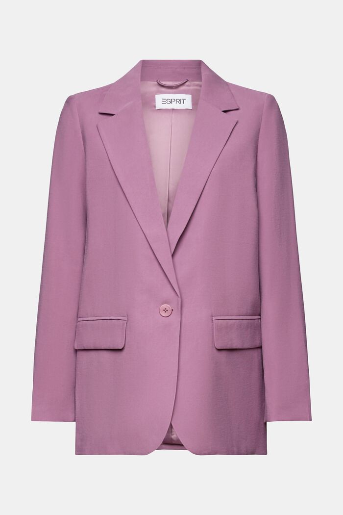 Single-Breasted Twill Blazer, MAUVE, detail image number 6